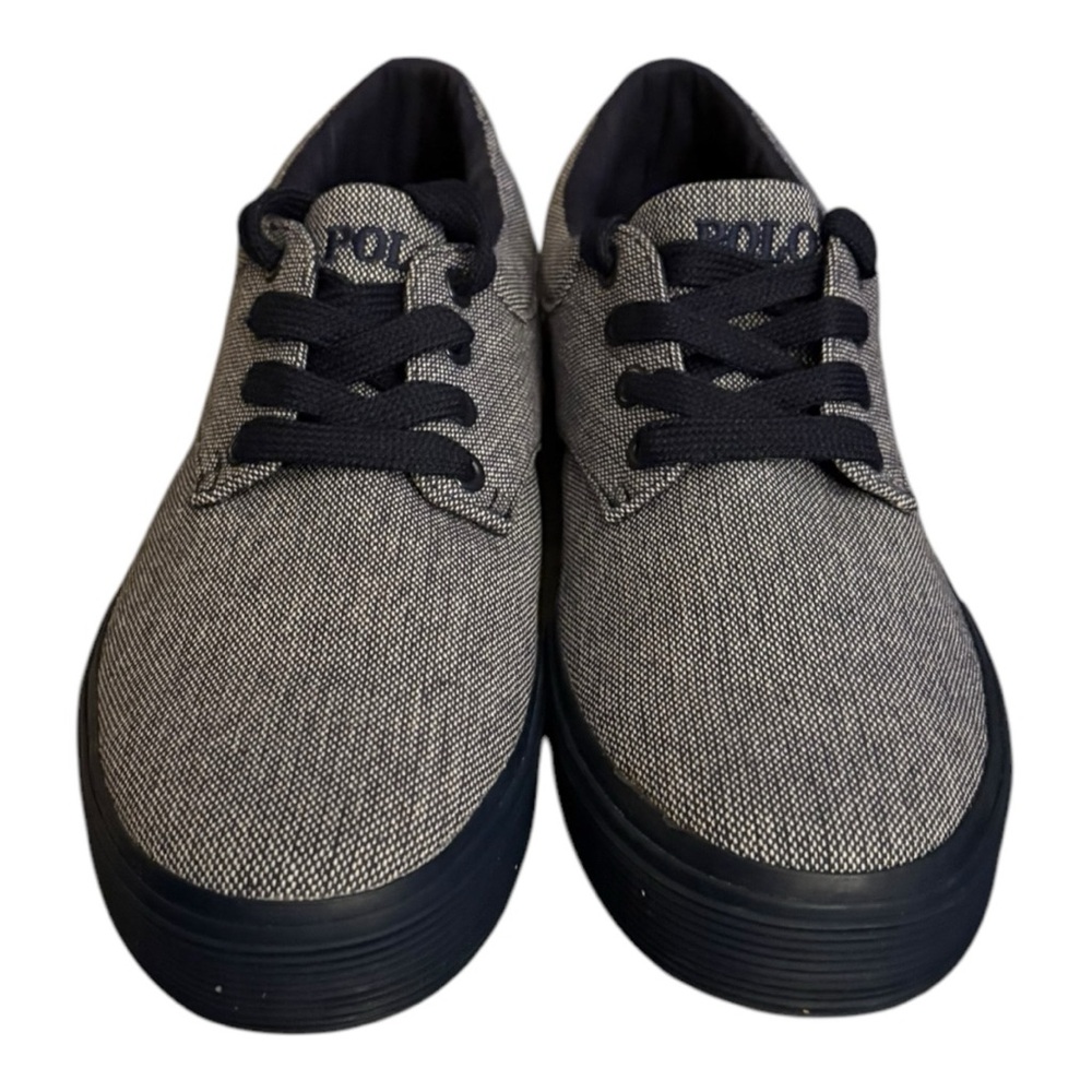 RALPH LAUREN NIB Felton mens canvas sneaker shoe Polo gray chambray sz 8…